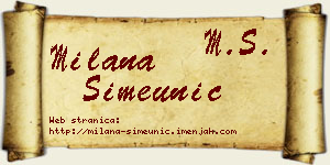 Milana Simeunić vizit kartica